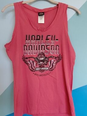 Harley-Davidson Pink Graphic Tank EUC